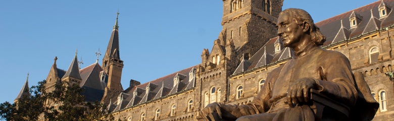 Campus Statue at Healy Hall, Georgetown University